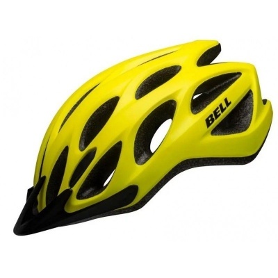 Capacete de ciclismo amarelo com detalhes pretos