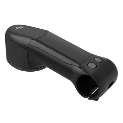 Braço de guidão preto para bicicleta com logótipo R1