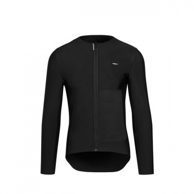 Casaco desportivo preto de manga comprida com fecho e etiqueta MAAP