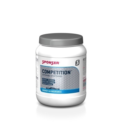 Pote branco de bebida desportiva em pó SPONSER Competition com tampa cinza