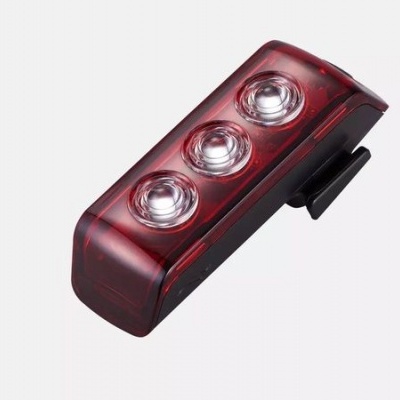 Luz traseira para bicicleta vermelha com três LEDs
