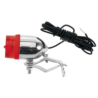 Sinalizador traseiro para bicicleta com luz vermelha e suporte metálico