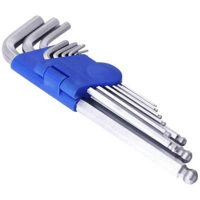 Conjunto de chaves Allen em vários tamanhos com base azul