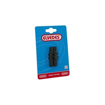 Calços de travão pretos para bicicleta da marca ELVEDES em embalagem azul