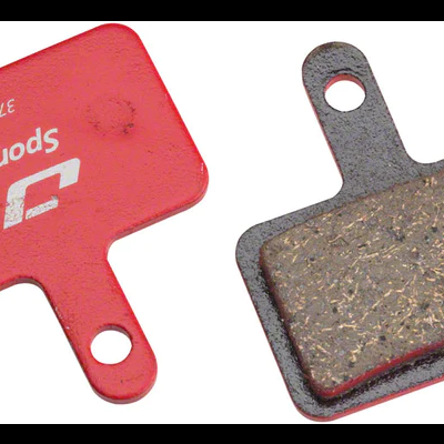 Pastilhas de travão vermelhas e metálicas com texto Sport 371