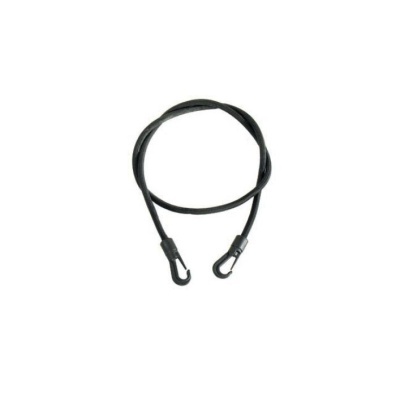 Cabo de borracha preta com ganchos metálicos nas extremidades