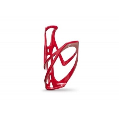 Suporte de garrafa de água para bicicleta vermelho em fundo branco