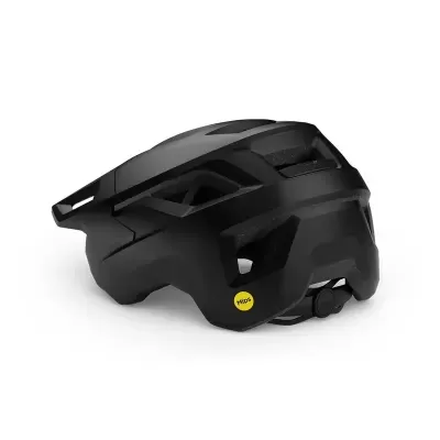 Capacete de bicicleta preto com etiqueta amarela Mips