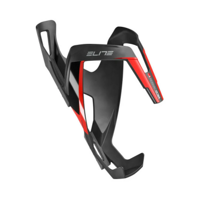 Suporte para garrafa de bicicleta preto e vermelho com marca ELITE