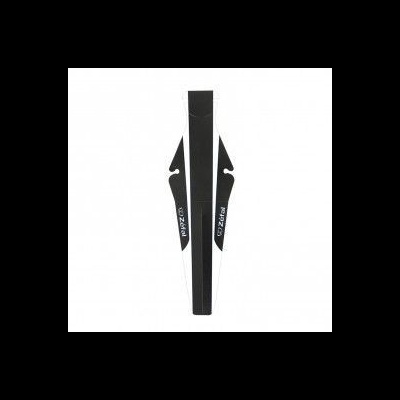 Guarda-chuva compacto preto com detalhes brancos e texto