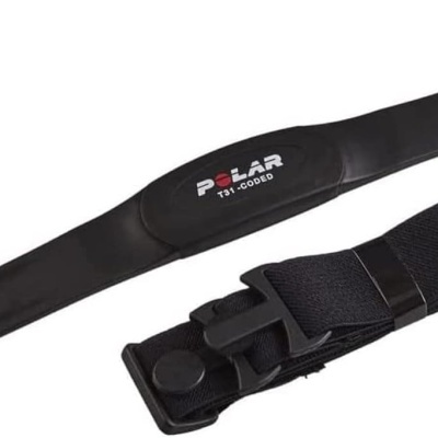 Cinta ajustável preta para peito com etiqueta POLAR T31 CODED