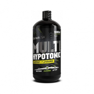 Garrafa preta com rótulo MULTI HYPOTONIC sabor limão