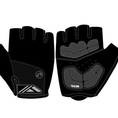 luvas de ciclismo pretas com dedos cortados e acolchoamento