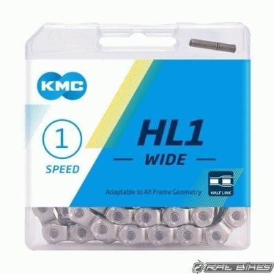 Caixa plástica com corrente de bicicleta KMC HL1 WIDE para 1 velocidade