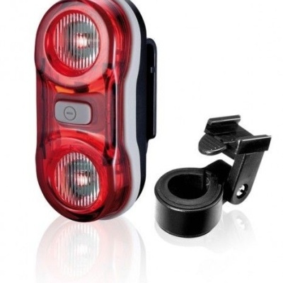 Lanterna traseira vermelha para bicicleta com suporte preto