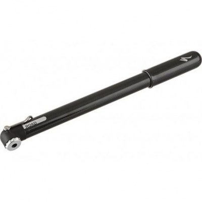 Bomba de ar portátil preta para pneus de bicicleta com palavra ROAD