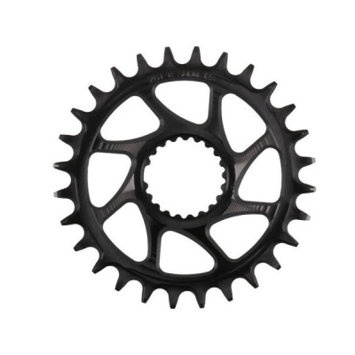 Coroa dentada preta para bicicleta em fundo branco