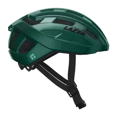 Capacete de bicicleta verde escuro com logo LAZER