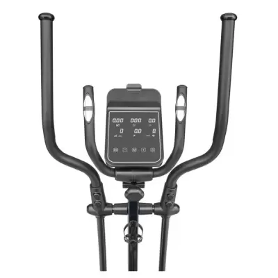 Elíptica estática preta com mostrador digital e pegadores ergonómicos