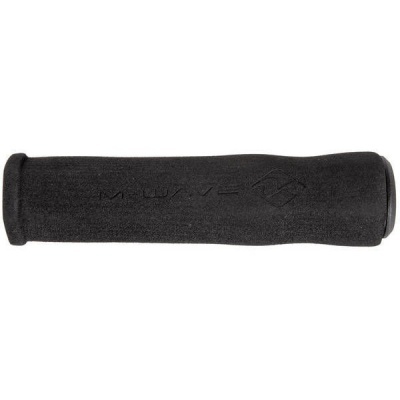 Punho preto para bicicleta com textura de espuma e logótipo MWAVE