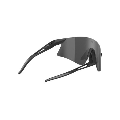 Óculos de sol desportivos com armação preta e lentes cinzentas escuras