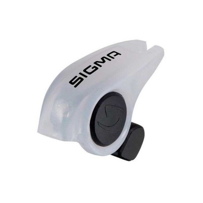 Campainha para bicicleta branca translúcida com marca SIGMA