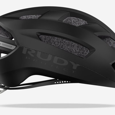 Capacete de ciclismo preto com aberturas e ajuste traseiro