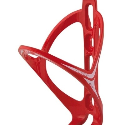 Suporte de garrafa para bicicleta vermelho com texto FORCE OUT em branco