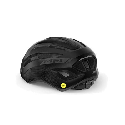 Capacete de bicicleta preto com textura e logo MET