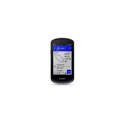 Dispositivo GPS Garmin com ecrã colorido mostrando dados de navegação