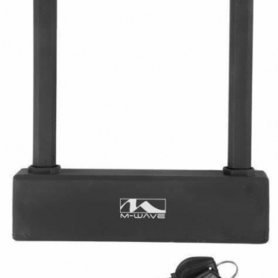 Cadeado tipo U preto com duas chaves da marca M-Wave.