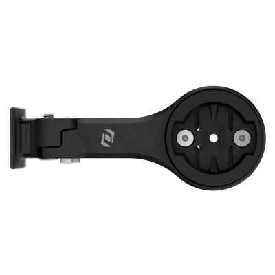 Suporte de bicicleta preto com base redonda e parafusos prateados