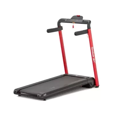 Passadeira eletrica preta e vermelha Reebok com barras acolchoadas pretas