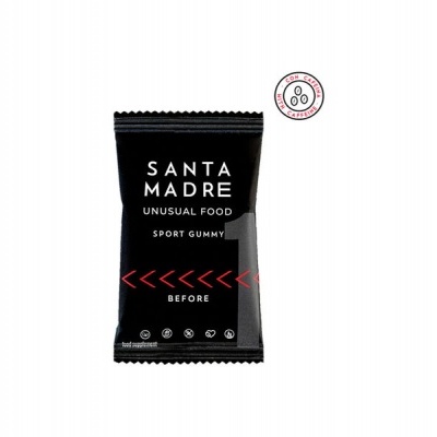 Pacote preto do suplemento alimentar Santa Madre Sport Gummy
