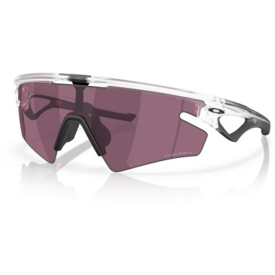 Óculos desportivos Oakley com armação transparente e lentes roxo escuro