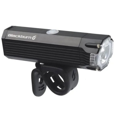 Lanterna dianteira preta para bicicleta com suporte em borracha