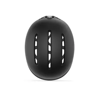 Capacete preto com aberturas de ventilação