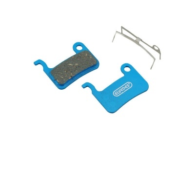 pastilhas de travão de bicicleta azuis e cinzentas com clipe metálico