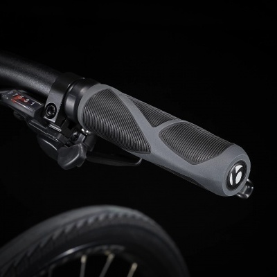 Punho de guiador de bicicleta com alavanca de travão e medidor de velocidades