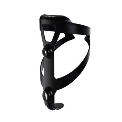 Suporte de garrafa de bicicleta em plástico preto com design minimalista