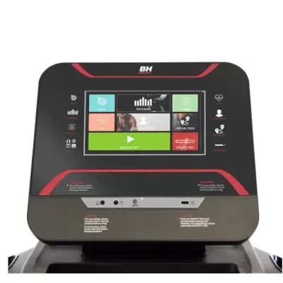 Painel de passadeira BH com ecrã digital e várias opções de treino