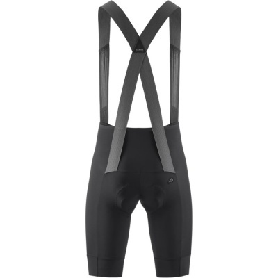 Calções de ciclismo pretos com suspensórios cinza