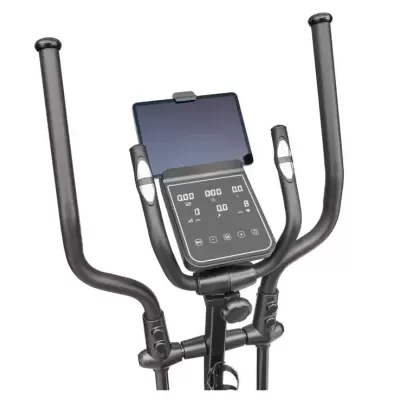Aparelho elíptico com visor digital e suportes para tablet