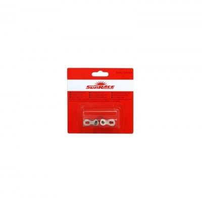 Embalagem vermelha SunRace com três porcas metálicas visíveis