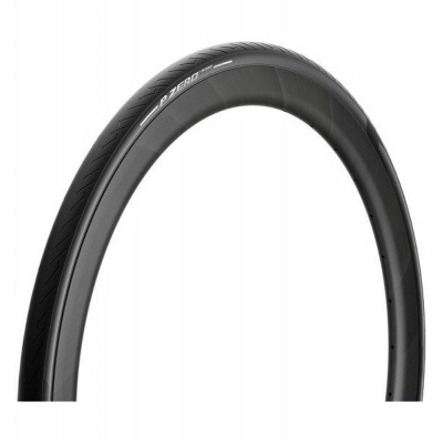 Pneu de bicicleta preto tubular com texto branco