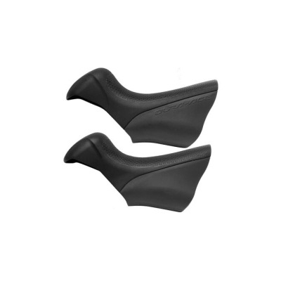 Capas de punho para bicicleta pretas da Shimano em fundo branco