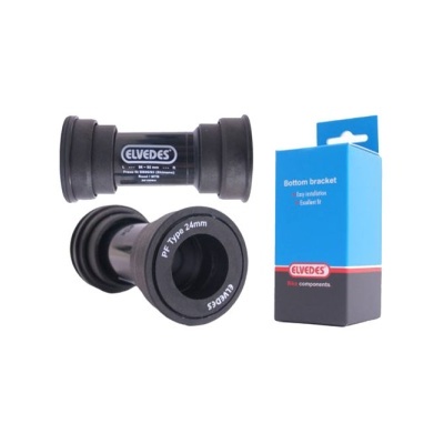 Suporte inferior Elvedes preto com embalagem azul