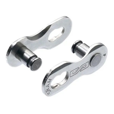 Dois elos rápidos metálicos prateados para corrente de bicicleta