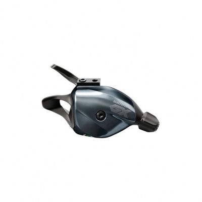 Comando de mudanças para bicicleta cinza escuro e preto