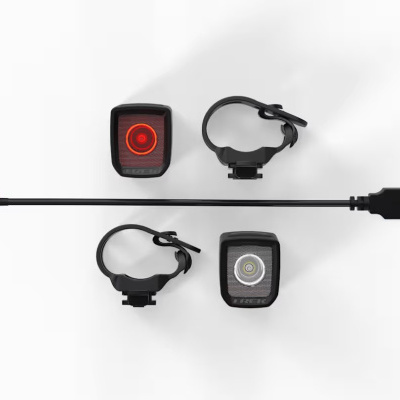 Conjunto de luzes LED para bicicleta TREK com acessórios e cabo USB